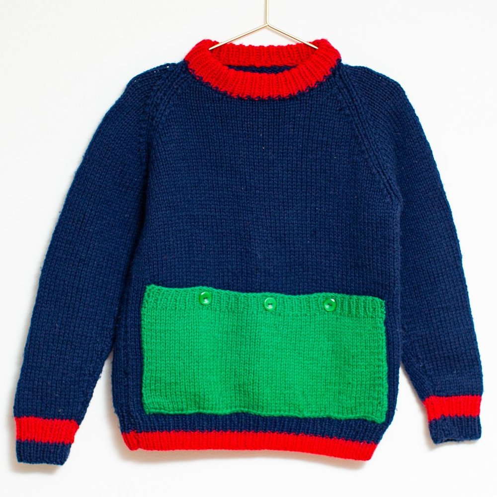 Vintage Knit Sweater with kangaroo Pouch Size 4T